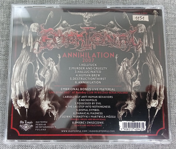 Embrional : Annihilation 2007 + Live (CD, Album)