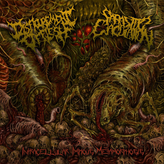 Disfigurement Of Flesh, Parasitic Ejaculation : Intracellular Impious Metamorphosis (7", EP, Ltd, Spl)